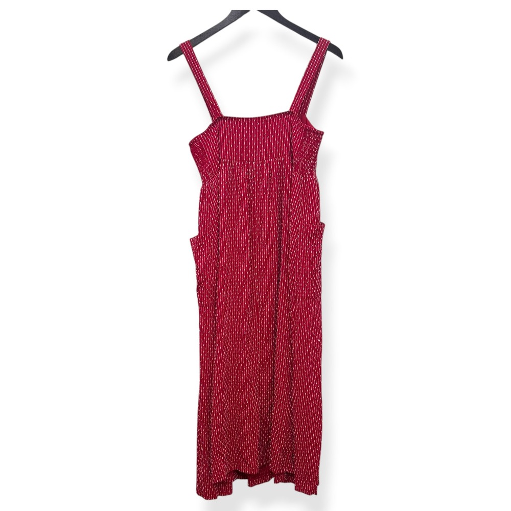 Pomander Place Tuckernuck Geneva Textured Smocked Maxi Dress Red S Boho Coastal - Picture 3 of 10